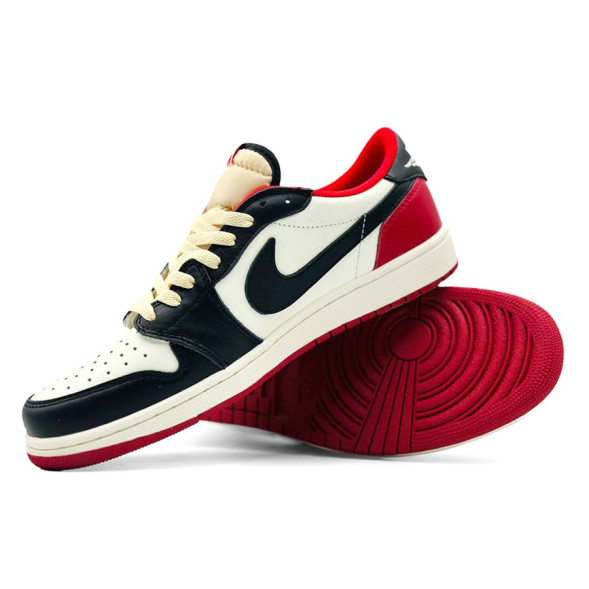 Мужские кроссовки Nike Air Jordan Low Travis Scott Man White Black Red