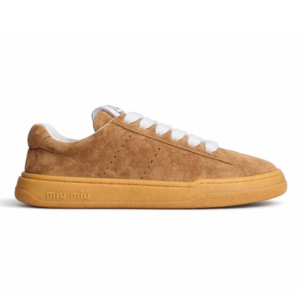 Женские кеды Miu Miu Suede Sneakers Brown