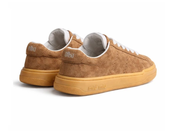 Женские кеды Miu Miu Suede Sneakers Brown