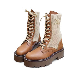 Celine Woman Knitted Boots Brown