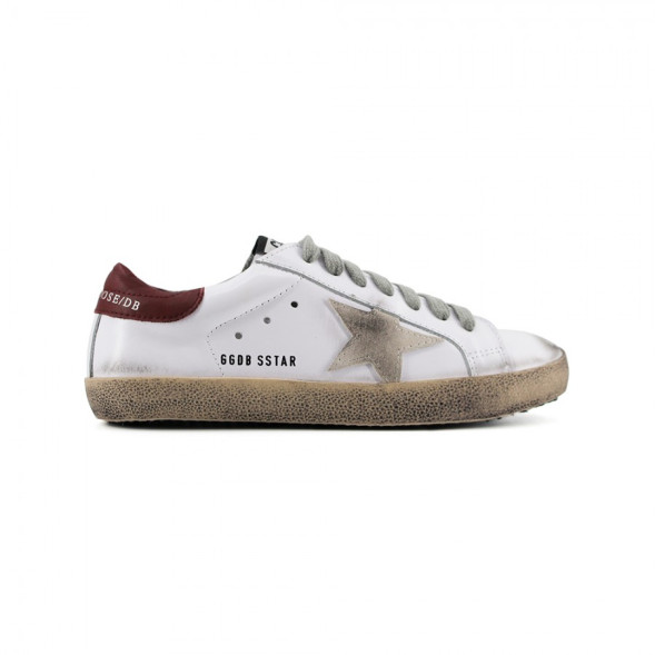 Женские кеды Golden Goose Deluxe Brand Wine/White Star