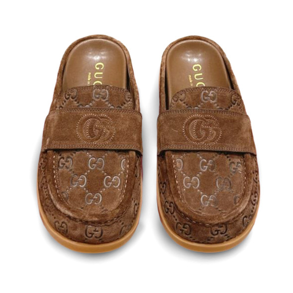 Женские сабо Gucci Sabo Suede Brown