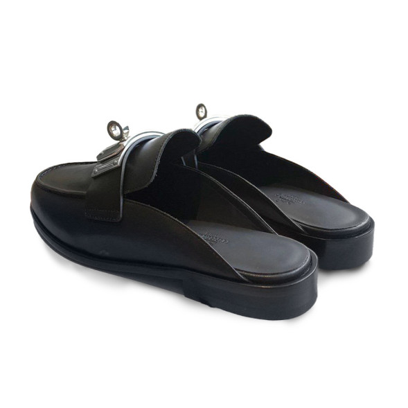 Женские сабо Hermes Leather Sabo Black