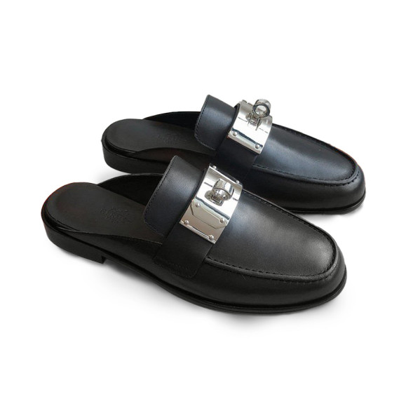Женские сабо Hermes Leather Sabo Black