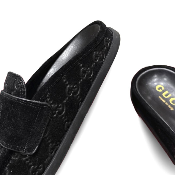 Женские сабо Gucci Sabo Suede Black