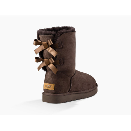 Женские угги с бантиками Bailey Bow II Chocolate