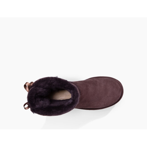 Женские угги с бантиками Bailey Bow II Chocolate
