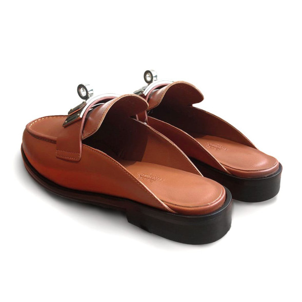 Женские сабо Hermes Leather Sabo Brown