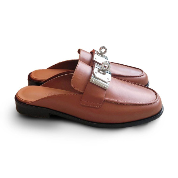 Женские сабо Hermes Leather Sabo Brown