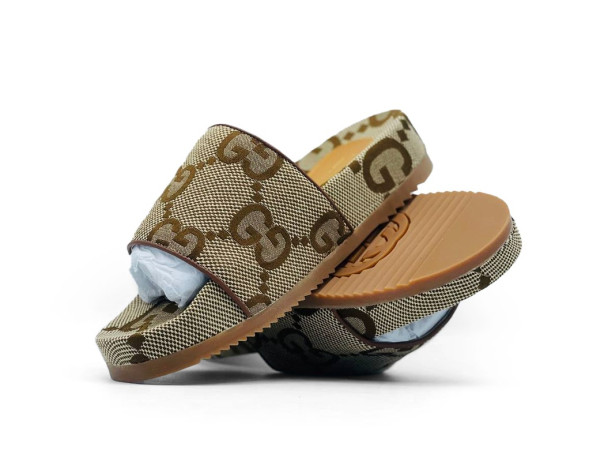 Унисекс шлепки Gucci Slippers Platform Brown