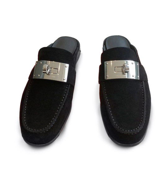 Женские сабо Hermes Suede Sabo Black