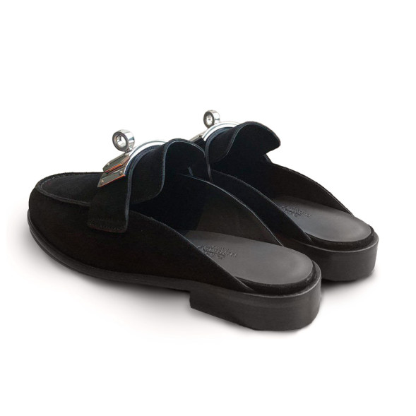 Женские сабо Hermes Suede Sabo Black