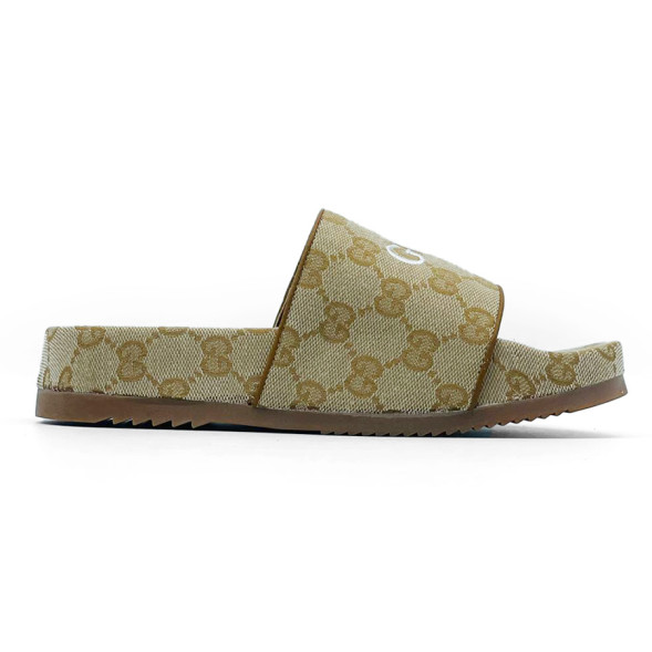 Унисекс шлепки Gucci Slippers Platform Brown/Yellow