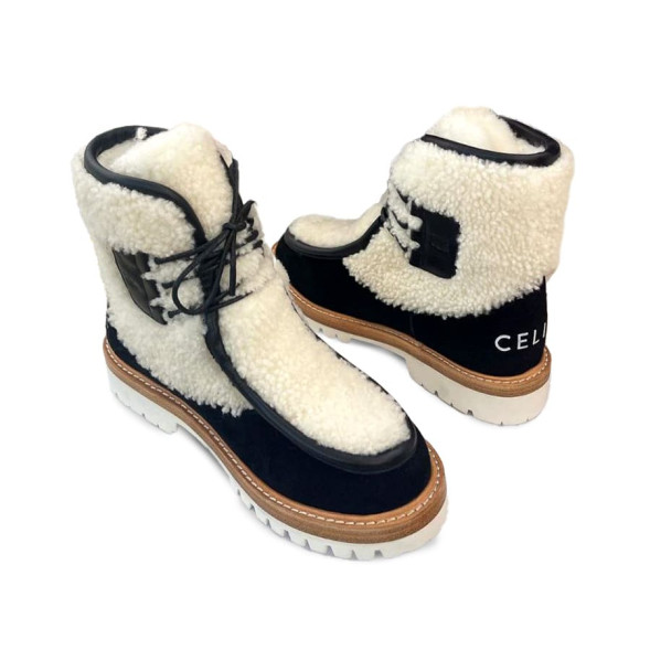 Женские зимние ботинки Celine Winter Woman Black White