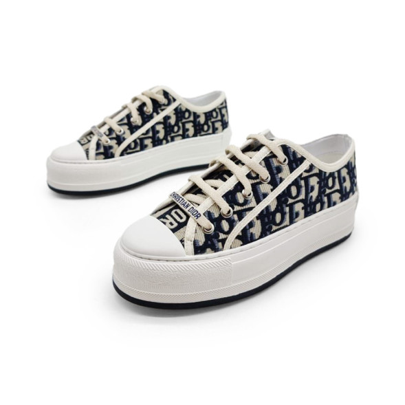Женские кроссовки Dior Woman White Black Platform