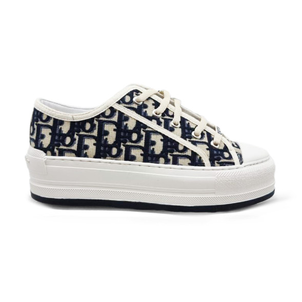 Женские кроссовки Dior Woman White Black Platform