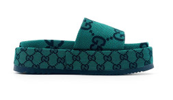 Gucci Slippers Platform Green