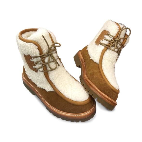 Женские зимние ботинки Celine Winter Woman Brown White