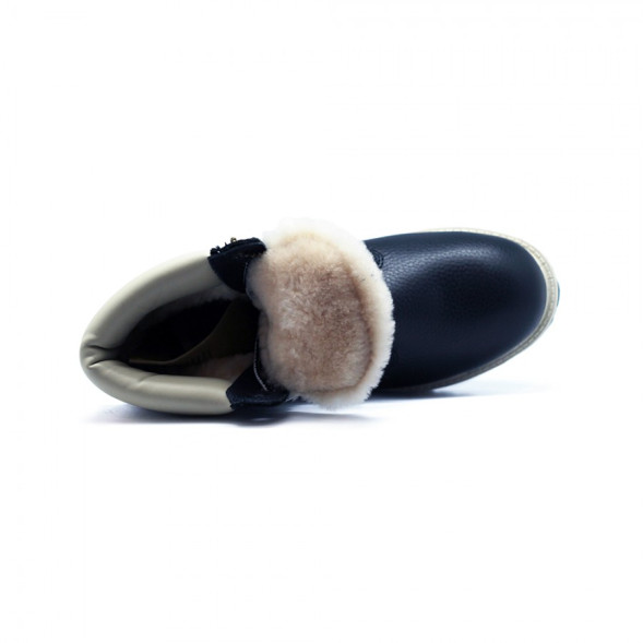 Женские ботинки с мехом Timberland Navy Leather