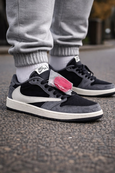 Мужские кроссовки Nike Air Jordan 1 Low OG SP x Travis Scott &amp; Fragment Grey/Black