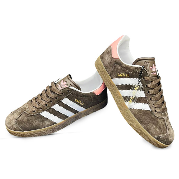 Женские кеды Adidas Gazelle Suede Brown Coral