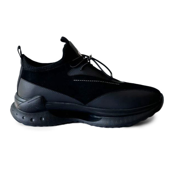 Мужские кроссовки Moncler Sneakers Suede/Leather Black