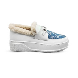 Gucci Moccasins Winter Leather/Suede White