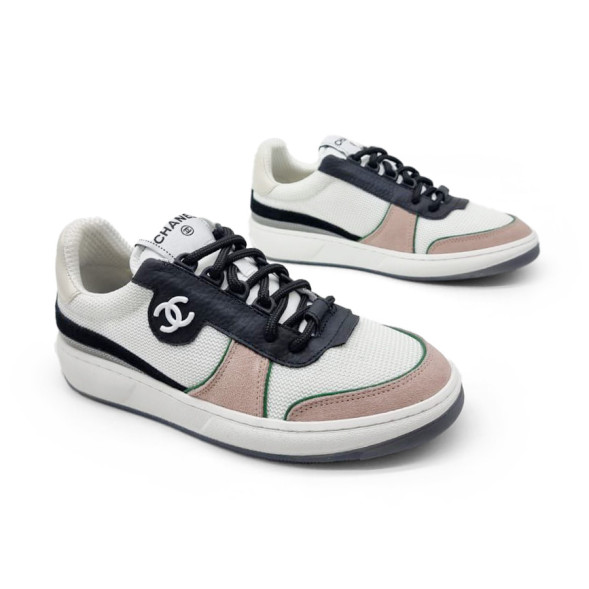 Женские кроссовки Chanel Sneakers White/Black/Beige