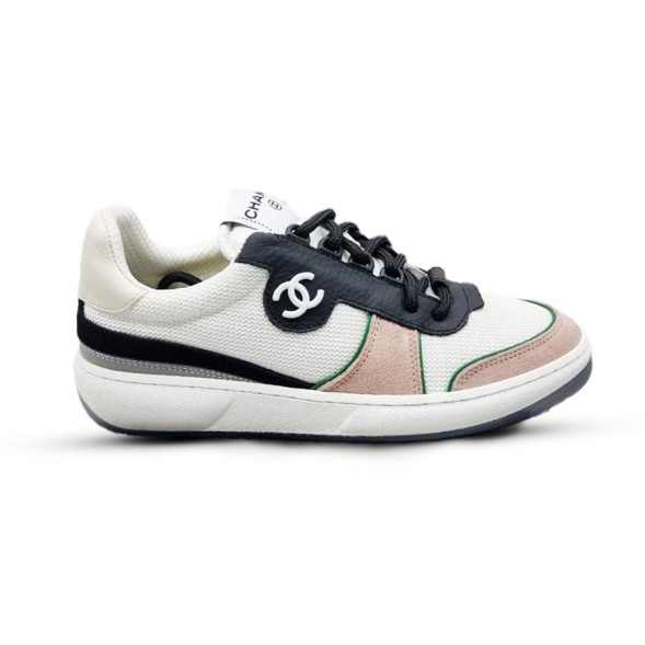 Женские кроссовки Chanel Sneakers White/Black/Beige