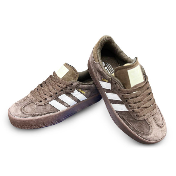 Женские кеды Adidas Samba Suede Chocolate