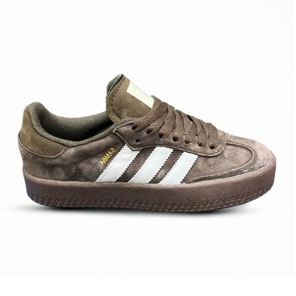 Женские кеды Adidas Samba Suede Chocolate