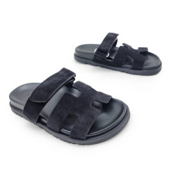 Hermes Flip-flops Suede Black