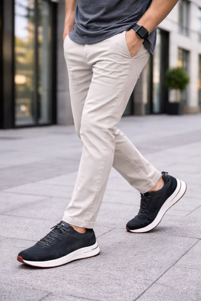 Мужские кроссовки Loro Piana Textile Sneakers Black