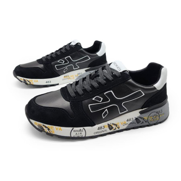 Мужские кроссовки Premiata 483 Leather/Suede Black