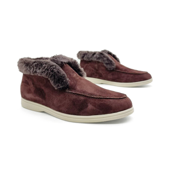 Унисекс зимние ботинки Loro Piana Low Winter Suede Chocolate
