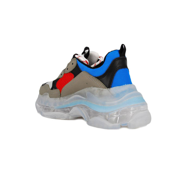 Женские кроссовки Balensiaga Triple S Brown Red Blue