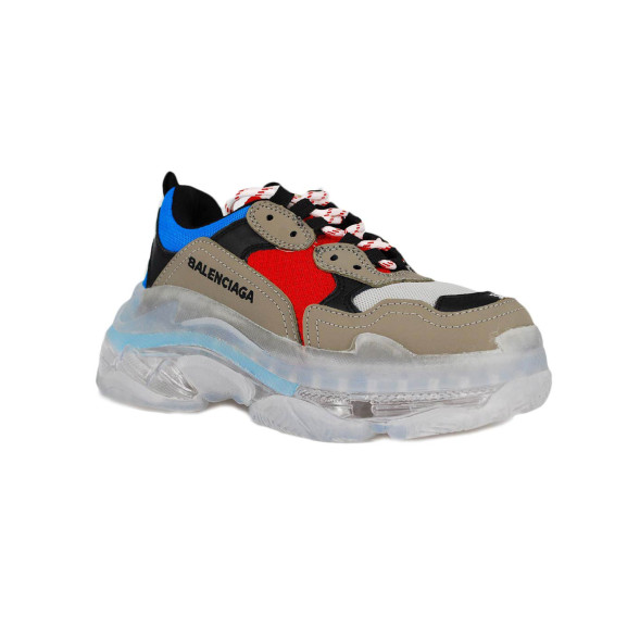 Женские кроссовки Balensiaga Triple S Brown Red Blue