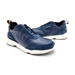 Loro Piana Man Winter Sneakers Leather Suede Navy