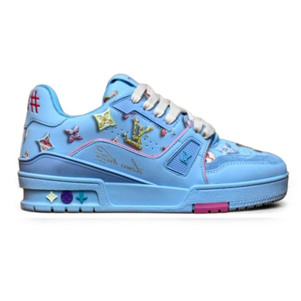 Женские кроссовки Louis Vuitton 2021s LV Trainer Limited Blue