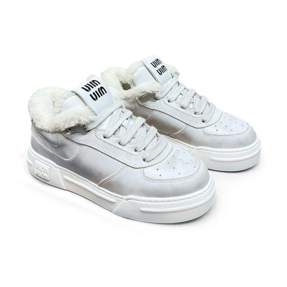 Женские зимние кроссовки Miu Miu Woman Winter White