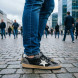 Женские кеды Golden Goose Ball Star Black Glitter Grey White