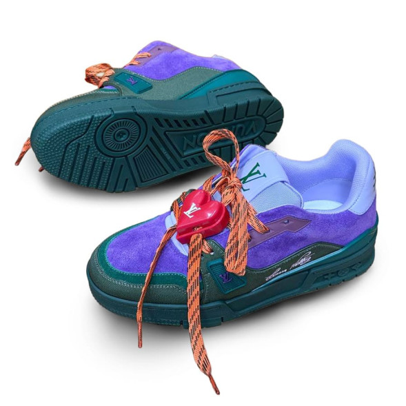 Женские кроссовки Louis Vuitton Trainer Maxi Skateboard Shoes Low-Top Purple