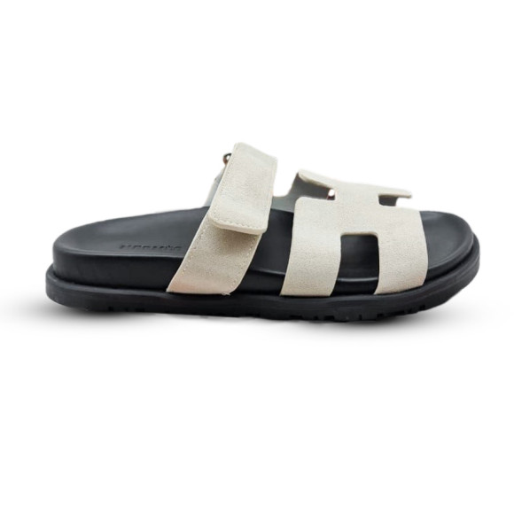 Унисекс сандалии Hermes Flip-flops Suede Cream