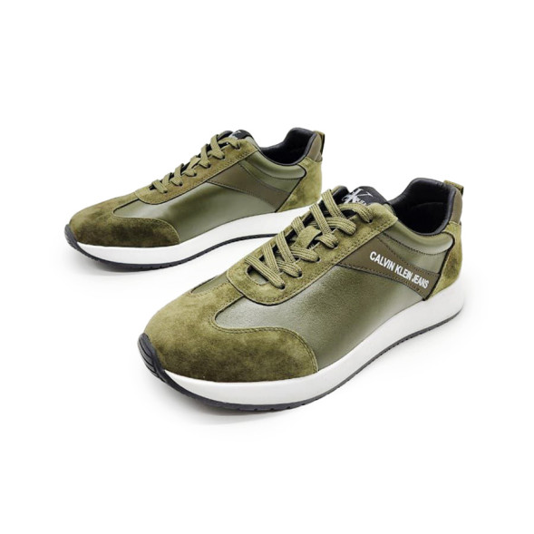 Унисекс кроссовки Calvin Klein Leather Suede Khaki