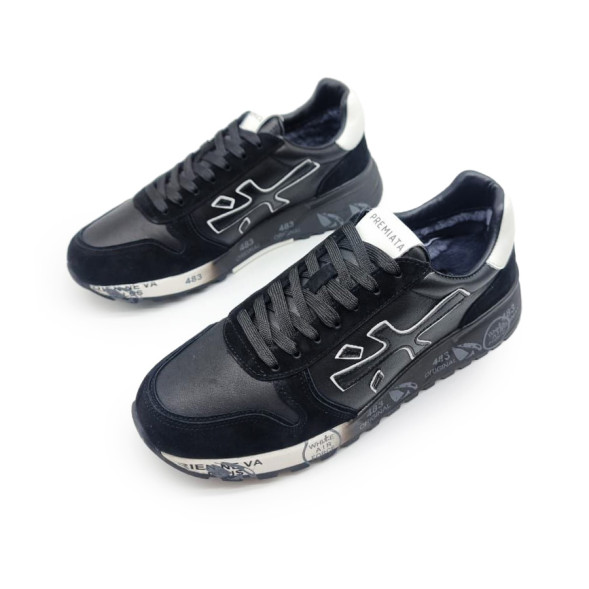 Мужские зимние кроссовки Premiata Leather Suede Man Winter Black