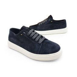 Santoni Man Sneakers Suede Black