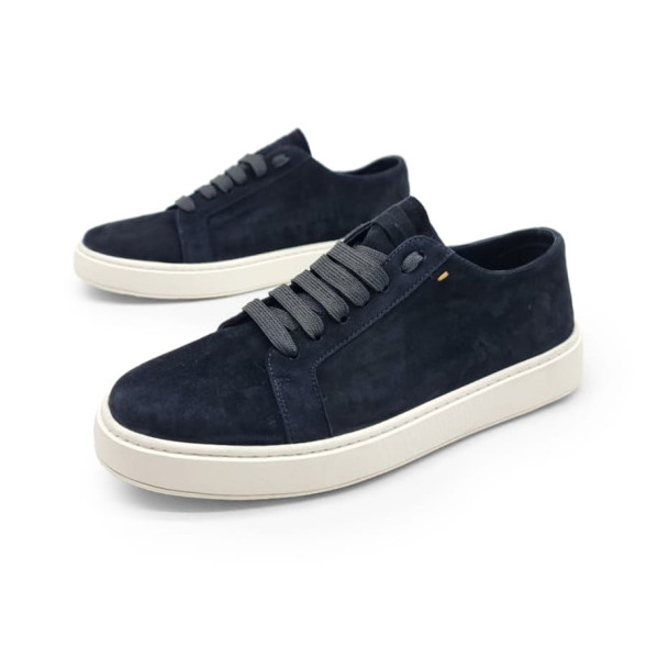 Мужские кроссовки Santoni Man Sneakers Suede Black