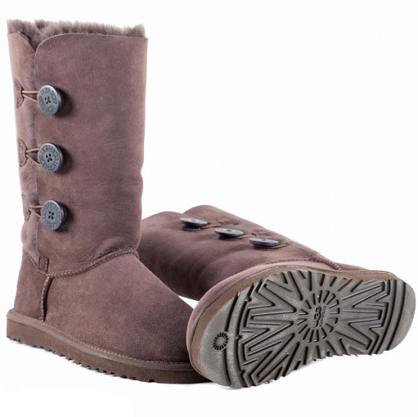 Женские высокие угги с пуговицами Tall Bailey Button Triplet II Chocolate