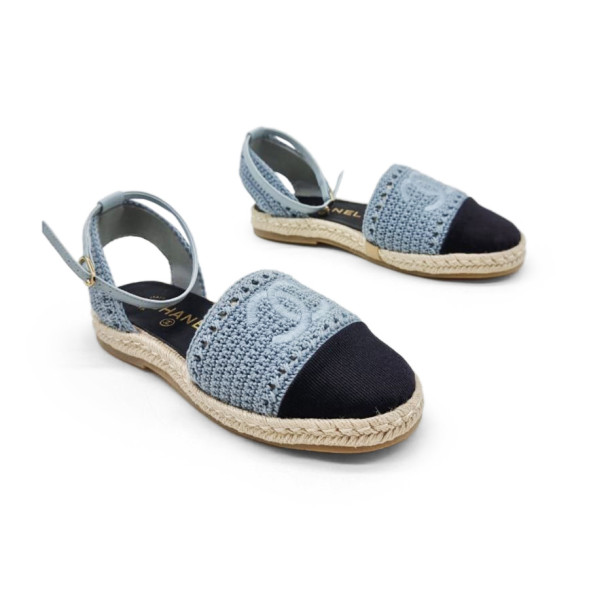 Женские балетки Chanel Flats Textile Light Blue