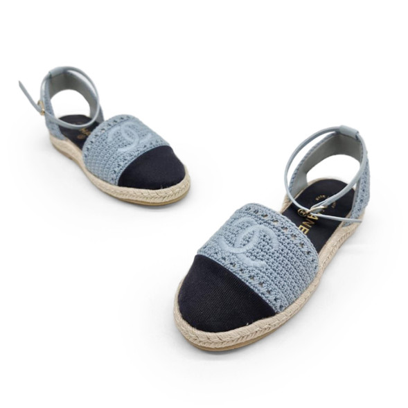Женские балетки Chanel Flats Textile Light Blue